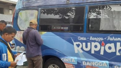 Salah satu lokasi penukaran uang di Banten. Foto: Antara
