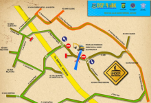 Peta penutupan jalan AMD Serpong Utara - Pondok Aren. Foto: LKBN Antara