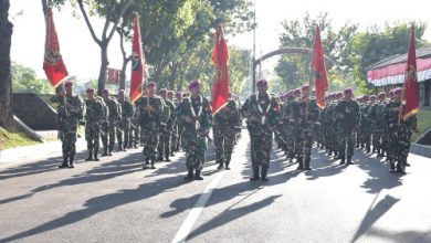 Pasukan Satgas Pam Puter yang merampungkan tugasnya. Foto: Ahmad Munawir - Menkav 2 Mar