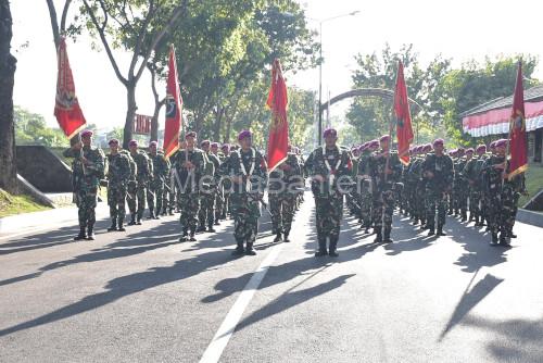 Pasukan Satgas Pam Puter yang merampungkan tugasnya. Foto: Ahmad Munawir - Menkav 2 Mar