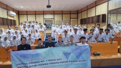 Penyuluhan KUHP baru di SMA Muhammadiyah 25 Pamulang. Foto Abdul Hamim Jauzie