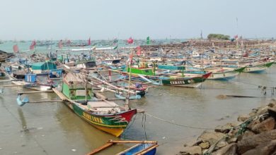 Perahu nelayan di Lebak. Foto: LKBN Antara