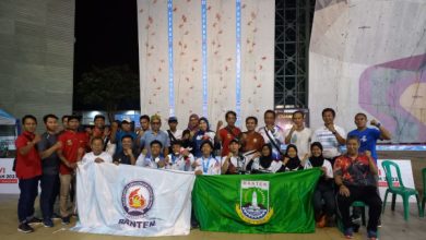 Peraih medali di Popnas XVI Sumatera Selatan. Foto: Adpim Banten