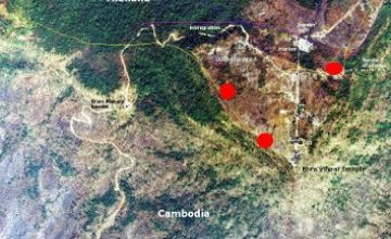 Peta perbatasan Thailan - Kamboja yang terjadi bentrok pasukan keduanya. Foto: Istimewa