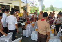 Kapolres Serang, AKBP Condro Sasongko usai pembukaan gedung pramuka di Kopo. Foto: Yono