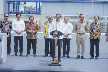Presiden RI, Jokowi resmikan stasiun pompa ancol sentiong. Foto: Diskominfotik DKI Jakarta