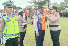 Personel gabungan dikerahkan Polres Serang. Foto: Yono