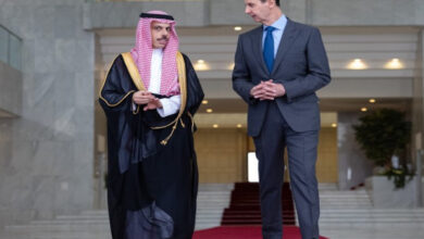 Pertemuan Menlu Arab Saudi dan Presiden Suriah. Foto: Arab News