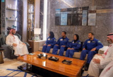 Pertemuan Pangeran MBS denga astronot Saudi. Foto: SPA