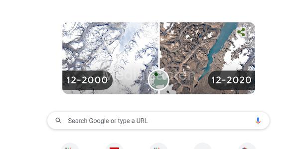 Google Doodle tampilkan perubahan iklim.