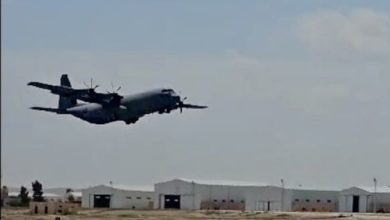 Pesawat Hercules C 130 J tiba di Lanud Halim Perdana Kusuma, Jakarta. Foto: Antara