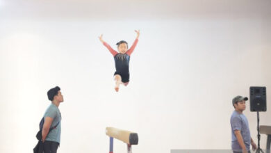 Atlet Senam tengah berlatih. Foto: LKBN Antara