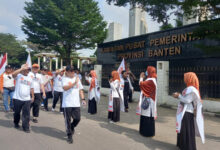 DPW PKS Banten gelar senam nusanatara dan jalan sehat. Foto: Aden Hasanudin