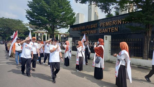 DPW PKS Banten gelar senam nusanatara dan jalan sehat. Foto: Aden Hasanudin