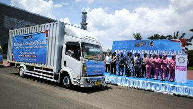 Bantuan kemanusiaan Polda Banten untuk korban banjir 3 provnsi. Foto Antara