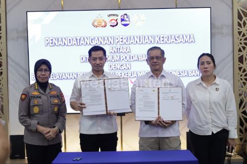 Polda Banten dan BPMI Banten lakkan kerjasama pencegahan perdagangan orang. Foto Antara