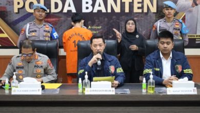 Ditreskrimum Polda Banten ugkap pembunuhan sopir transportasi daring. foto Antara