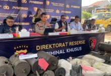 Polda Banten mengungkap 7 pertambangan ilegal dan menahan 6 tersangka. Foto Antara