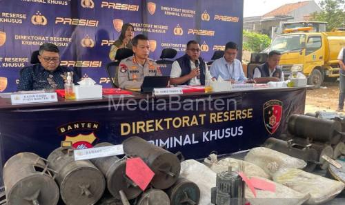 Polda Banten mengungkap 7 pertambangan ilegal dan menahan 6 tersangka. Foto Antara