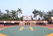 Upacara Dinas TMT di Polda Banten. Foto Antara
