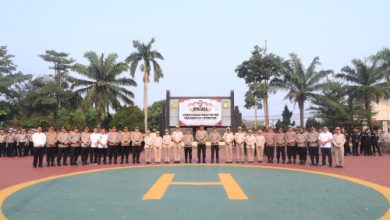 Upacara Dinas TMT di Polda Banten. Foto Antara