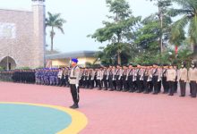 Upacara Hari Juang Polri yang dipimpin Kapolda Banten, Irjen Pol Hengki. Foto Daeng Yusvin