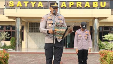 Kabag Ops Polres Cilegon AKP Chairul Anam pimpin apel kesiapan KRYD. Foto Daeng Yusvin
