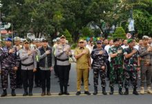 Pemkot dan Polres Cilegon gelar apel kesiapsiagaan hadapi kebakaran dan dampak kekeringan. Foto Daeng Yusvin