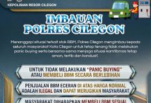 Imbauan Polres Cilegon soal harga isu BBM. Foto Daeng Yusvin