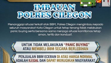Imbauan Polres Cilegon soal harga isu BBM. Foto Daeng Yusvin