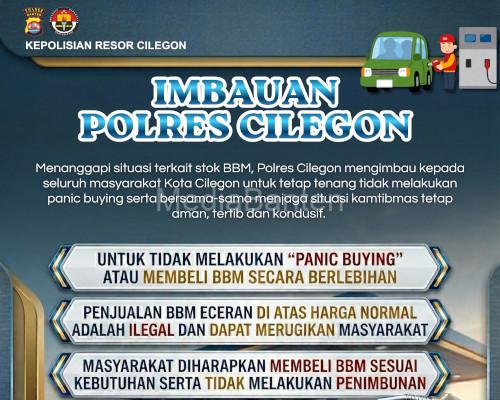 Imbauan Polres Cilegon soal harga isu BBM. Foto Daeng Yusvin