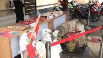 Barang bukti kegiatan pertambangan ilegal oleh Polres Lebak. Foto Antara