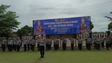 Wakapolres Serang, Kompol Fauzan Afifi pimpin upcaara Peringatan Hari Pahlawan. Foto Yono