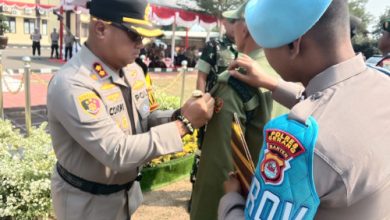 Kapolres Serang, AKBP Condro Sasongko dalam apel jelang Pilkada Serang, Foto: Yono