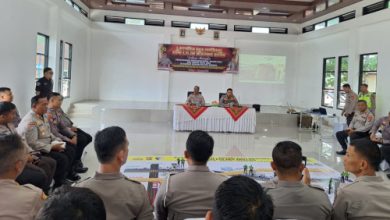 Latihan Pra Operasi Lilin Maung di Polres Serang. Foto Yono
