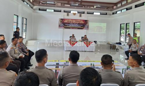 Latihan Pra Operasi Lilin Maung di Polres Serang. Foto Yono