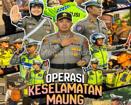 Pamflet Operasi Keselamatan Maung 2026 dari Polres Serang. Foto Yono