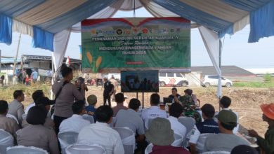 Polres Serang melakukan penanaman jagung setentak. Foto: Yono