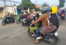 Pengaturan lalulintas oleh Polres Serang. Foto: Yono