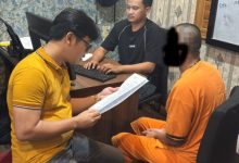 Salah satu tersangka peredaran narkotika jaringan pedagang ikan Muarabaru. foto Yono