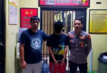Satresnarkoba Polres Serang menangkap pengedar narkotika jenis tembakau sintetis. Foto Yono