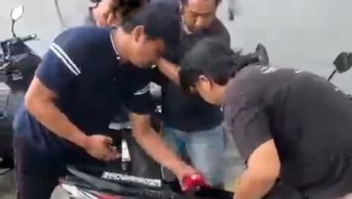 Proses penangkapan pelaku Curanmor di Serang. Foto Yono
