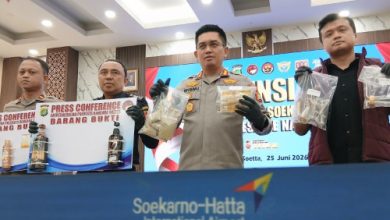Kapolresta Bandara Soetta, Kombes Pol Wisnu Wardana saat konference pers. Foto Antara