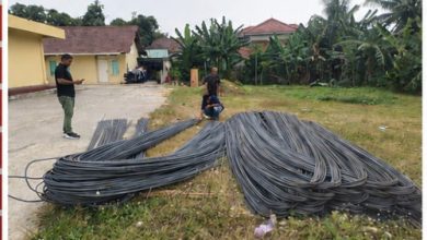 Baranb bukti kasus pencurian besi ulir di Cikande. Foto Yono
