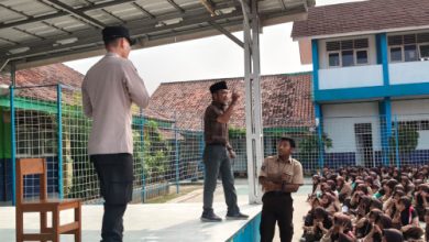 Polsek Jawilan gelar sosialisasi dan pembinaan murid SMPN 2 Jawilan. Foto Yono