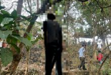 Pria gantung diri di Pohon Lamtoro, Kecamatan Kragilan. Foto Yono