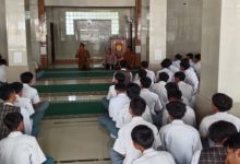 Polsek Pamarayan sosialisasi kenakalan remaja di SMAN 1 Bandung. Foto Yonon