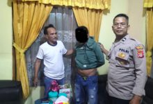 Pencuri sepeda motor babak belur dihajar wara di Binong. Foto Yono