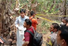 Polsek Petir tangani mayat tanpa identitas. foto Yono