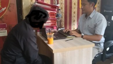 Polsek Pontang menangap pelaku penganiayaan istri. Foto Yono